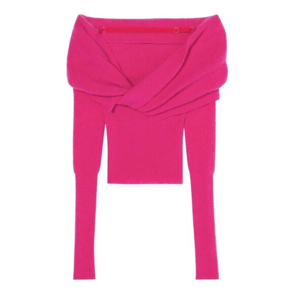 JACQUEMUS La Montagne 'La Maille Ascua' Pink Sweater Sz Small - Picture 4 of 11